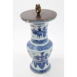 18th / 19th century Chinese blue and white vase of baluster form,