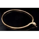 Gold (9ct) snake necklace,