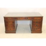 George III-style twin pedestal desk,