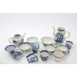 Collection of 18th century English blue and white porcelain - including Worcester (15)