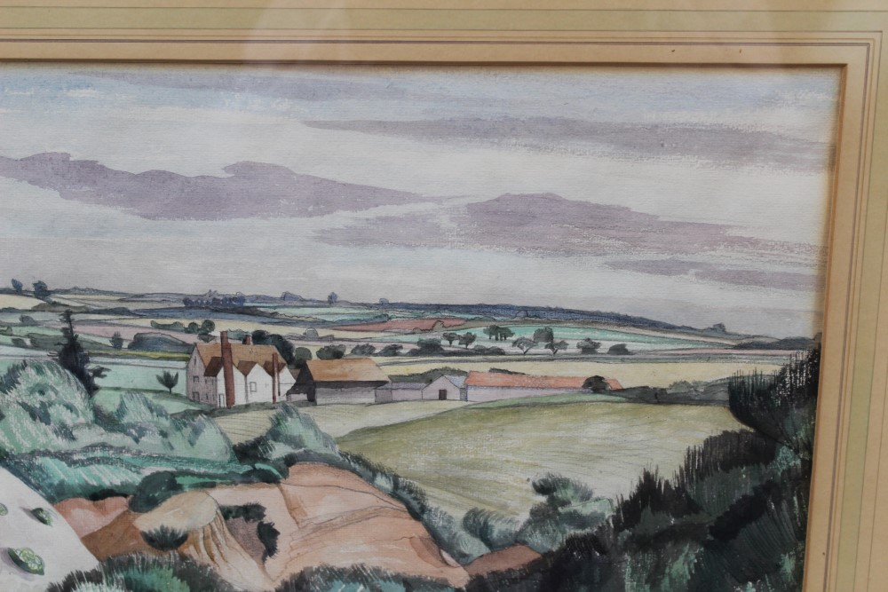 *John Nash (1893 - 1977), pencil and watercolour - The Ferriers, Bures, signed and dated '62, - Image 3 of 6