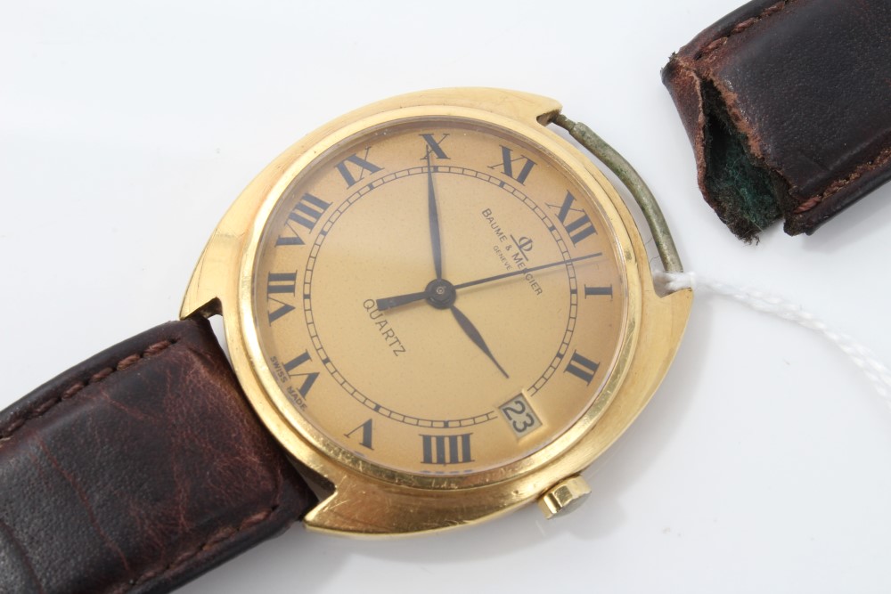 1970s gentlemen's gold (18ct) Baume & Mercier Quartz wristwatch with gilt dial, - Image 2 of 4