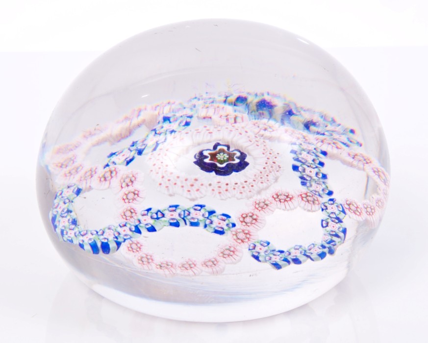 Mid-19th century French, probably Clichy glass paperweight,