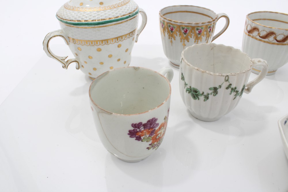 Collection of 18th century English coffee cups - including Lowestoft, Chelsea, Derby, - Image 2 of 3