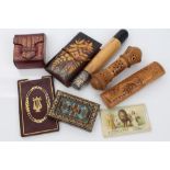 Group of 19th / early 20th century needle cases - including carved wood and horn,