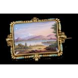 Good quality 19th century Swiss enamel brooch,