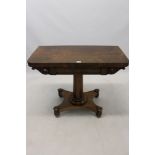 William IV rosewood D-shaped tea table,