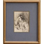 Thomas Churchyard (1798 - 1865), pencil sketch - One of Thomas's daughters reading a book,