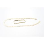 Italian yellow and white metal necklace and matching bracelet with Cartier-style screw design to