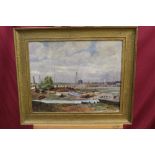 John Warren Fenton (1901 - 1973), oil on board - By Bourne Bridge, Ipswich, signed and dated 1953,