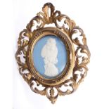 Rare pair of Early 19th century Wedgwood blue Jasper ware portrait medallions of The Prince of