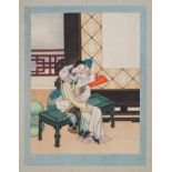 Late 19th century / early 20th century fine quality Chinese album of twenty-four erotic paintings