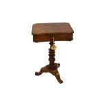 19th century Continental walnut sewing table,