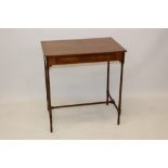 George III mahogany spider leg side table with frieze drawer, raised on slender turned supports,