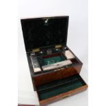 Victorian figured walnut dressing table box,