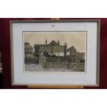 *Valerie Thornton (1931 - 1991), signed limited edition etching and aquatint - Old Houses,