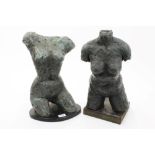 Hafdis Bennett (contemporary, Icelandic): Two bronzed ceramic sculptures of female torsos,