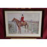 Cecil Aldin, coloured print - Lord Annaly, Master of the Pytchley on his hunter, in glazed frame,