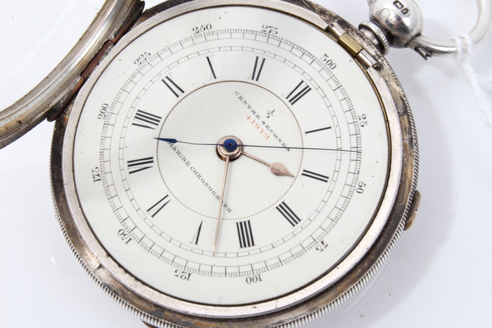 Victorian Marine Chronograph pocket / deck watch with white dial, centre seconds, - Image 2 of 6
