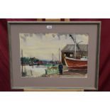 Jean Dryden Alexander (1911 - 1994), oil on board - Kirby Quay, signed, in gilt frame,