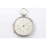 Victorian Marine Chronograph pocket / deck watch with white dial, centre seconds,