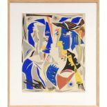 Audrey Pilkington (1922 - 2015), collage - The Meeting, circa 1951, signed, in glazed frame,