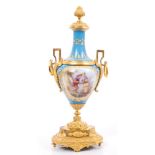 Late 19th century French Sèvres-style vase with ormolu mounts and painted figure and floral