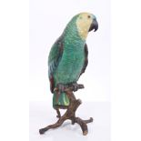 Late 19th / early 20th century Austrian cold painted bronze model of a parrot,