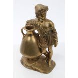 Waldemar Uhlmann (1840 - 1896): Bronze sculpture of a young boy, resting on an urn,