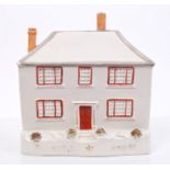 Victorian Staffordshire pottery model of a townhouse, entitled 'Palmers House',