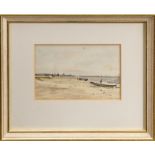 Thomas Churchyard (1798 - 1865), Dunwich Beach, in glazed gilt frame, 12.5cm x 18.5cm.