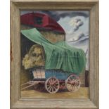 Marion Adnams (1898 - 1946), oil on board - 'Mr Prince's Waggon - Storm', signed, in painted frame,