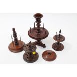 Collection of antique treen wool winders,
