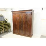 Victorian mahogany compactum wardrobe, interior of drawers and hanging space,