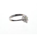 Diamond single stone ring, the marquise cut diamond weighing 0.