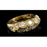 Diamond dress ring of bombe form,