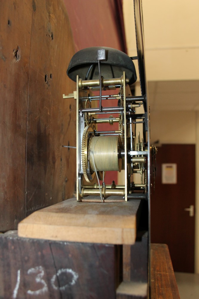 Late 18th century eight day longcase clock with brass arched dial, by John Chance, Chepstow, - Bild 4 aus 5