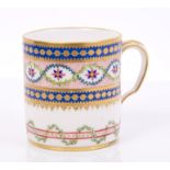Sèvres coffee can with finely painted garlands and gilt and blue ball bands - blue painted mark for