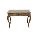19th century Louis XVI-style walnut kingwood crossbanded marquetry and ormolu mounted writing table