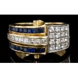 Art Deco-style diamond and sapphire cocktail ring,