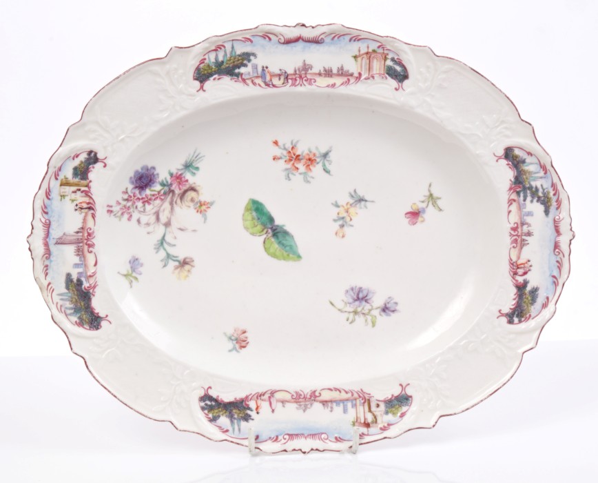 18th century Chelsea oval dish - Warren Hastings-type,