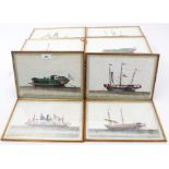 Set of eight good quality 19th century Chinese export paintings on rice paper depicting various