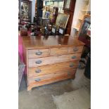 Late Regency mahogany chest of drawers with three short over three long graduated drawers on