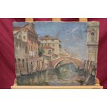 Formerly the property of Sir Alfred Munnings: An early 20th century oil on canvas - Venetian View,
