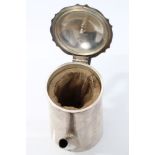 George V composite café au lait set - comprising coffee pot of tapering cylindrical form,