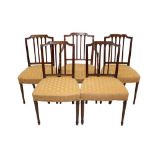 Good set of six George III mahogany dining chairs,