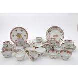 Collection of late 18th century Newhall teawares (31 pieces) and four Newhall plates (35)