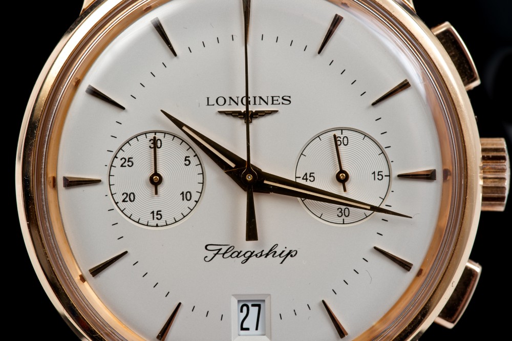 Gentlemen's Longines Flagship Rose gold (18ct) Chronograph wristwatch, model L 756 8, - Image 2 of 4