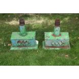 Pair of Victorian painted cast iron water hoppers