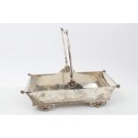 Late 19th century silver plated basket of rectangular form,